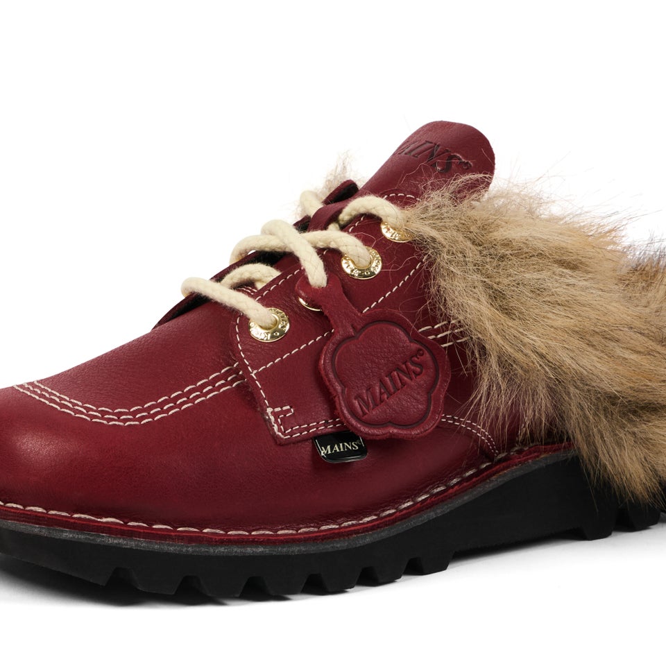Adult Unisex Kick Mule Fur Mains Red