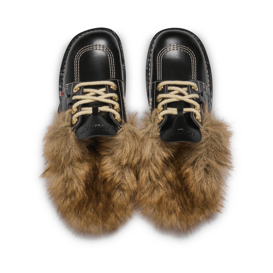 Adult Unisex Kick Mule Fur Mains Black