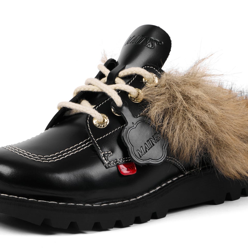Adult Unisex Kick Mule Fur Mains Black