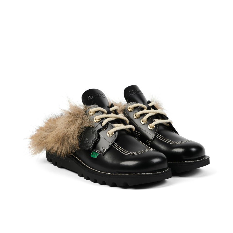 Adult Unisex Kick Mule Fur Mains Black