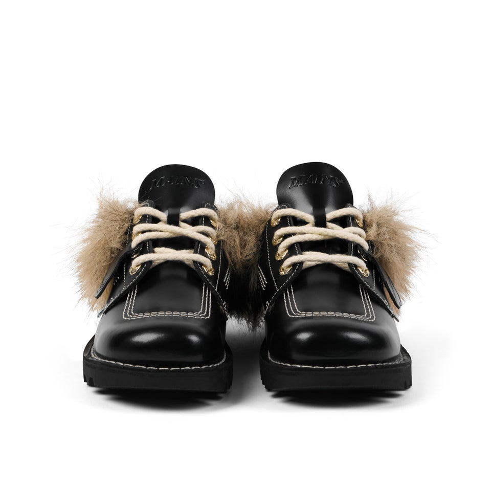 Adult Unisex Kick Mule Fur Mains Black