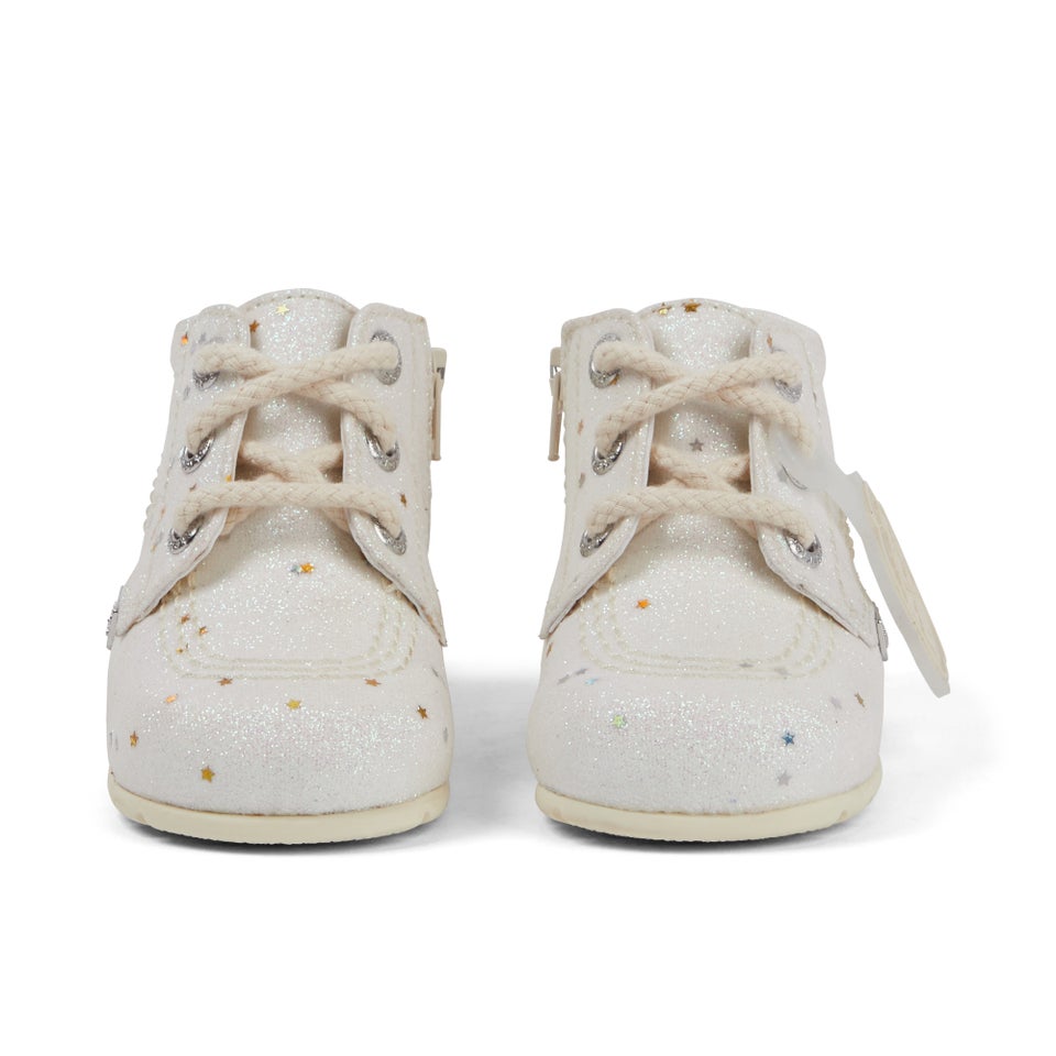 Baby Unisex Kick Hi Glitter Boots White
