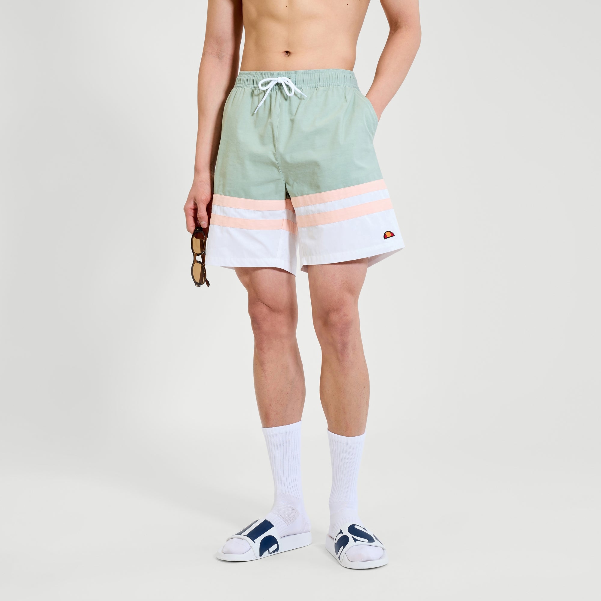 Men's Metuli Swim Short Green/Off White | ellesse UK