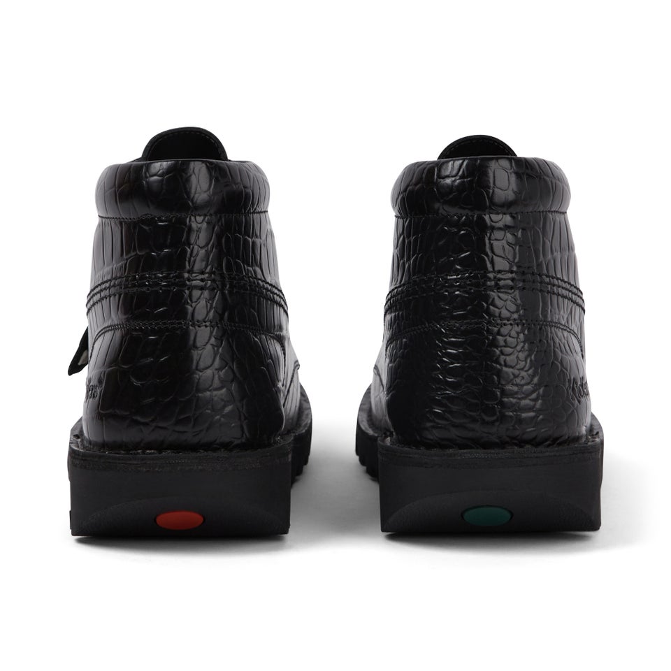Adult Unisex Kick Hi Croc Leather Boots Black