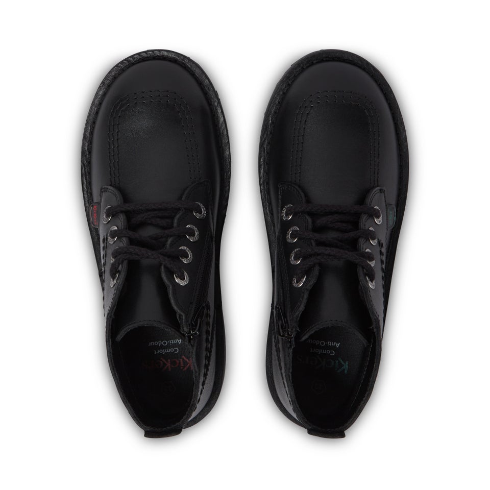 Junior Girls Adlar Hi Scallop Leather Boots Black