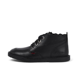 Junior Girls Adlar Hi Scallop Leather Boots Black