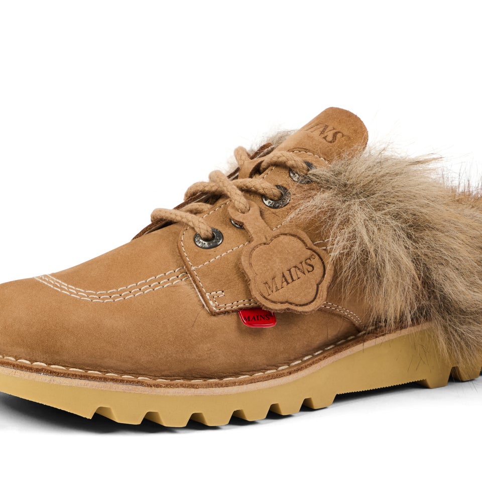 Adult Unisex Kick Mule Fur Mains Tan
