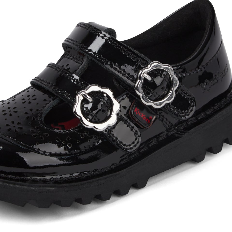 Infant Girls Kick T-Bar Meadow Patent Leather Black