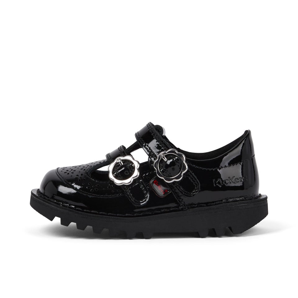 Infant Girls Kick T-Bar Meadow Patent Leather Black