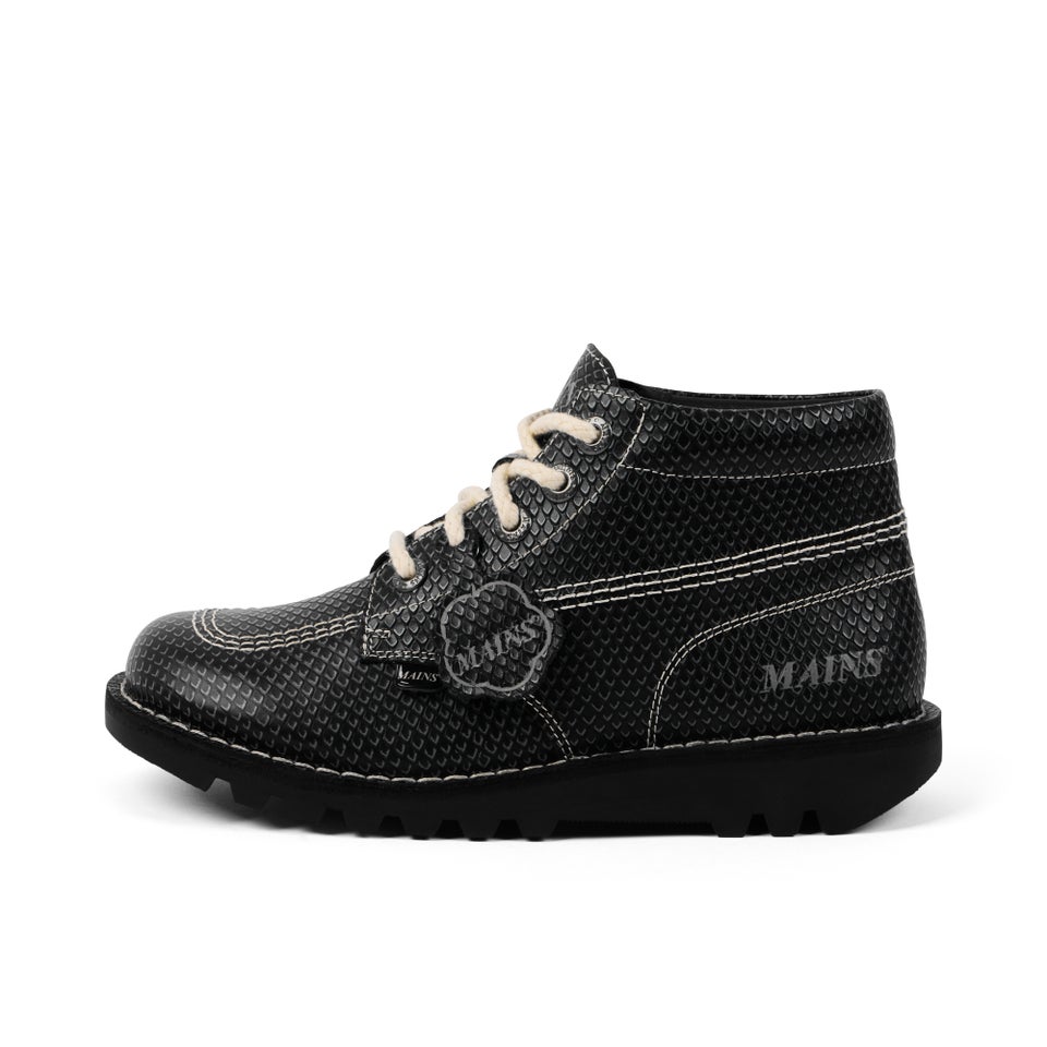 Adult Unisex Kick Hi Grain Leather Mains Grey