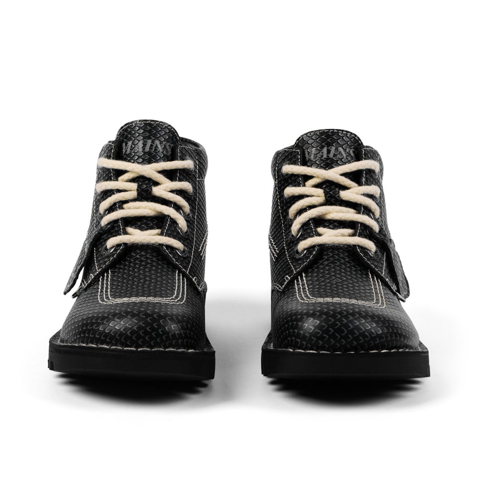 Adult Unisex Kick Hi Grain Leather Mains Grey