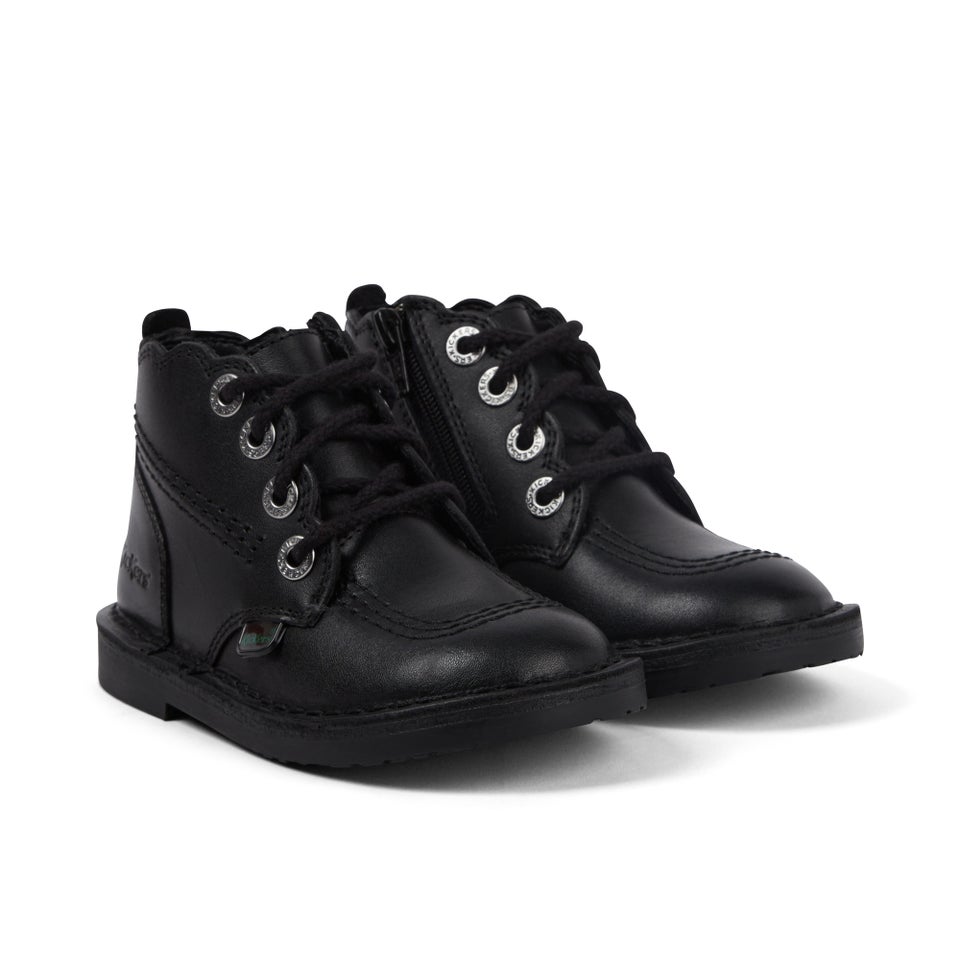 Infant Girls Adlar Hi Scallop Leather Boots Black