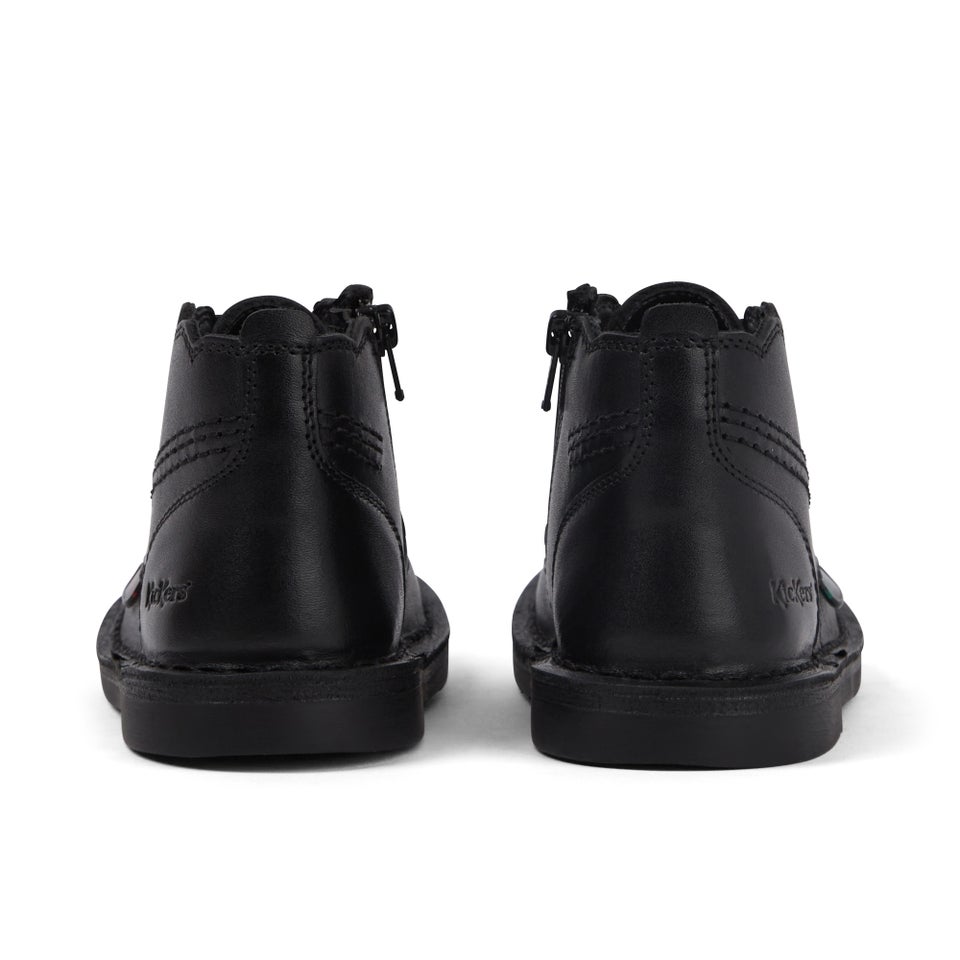 Infant Girls Adlar Hi Scallop Leather Boots Black