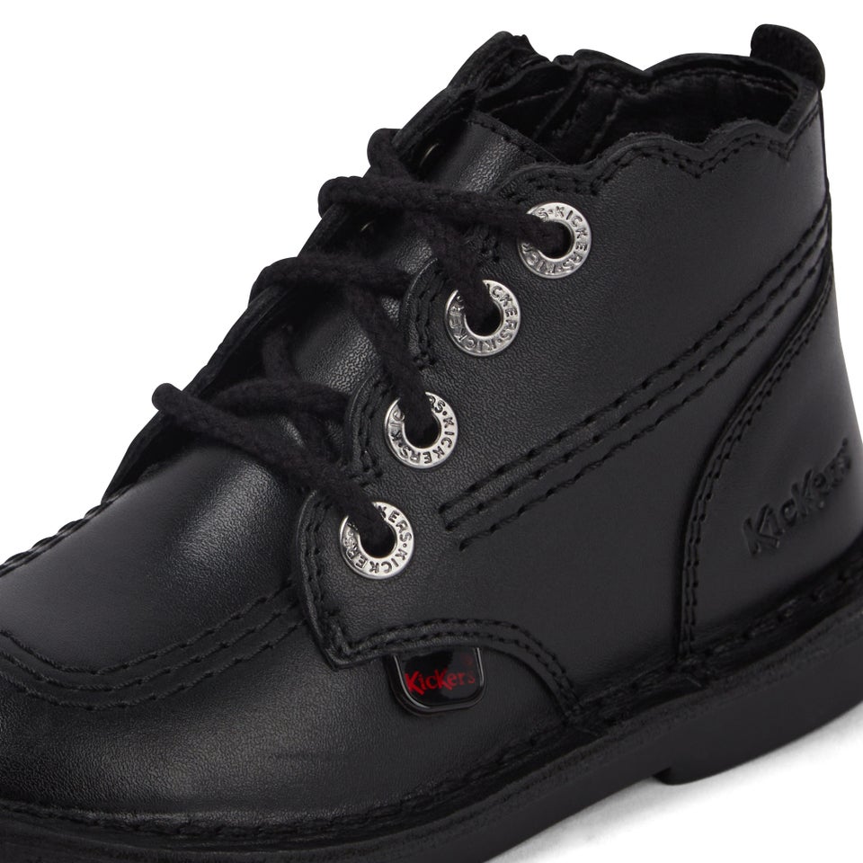 Infant Girls Adlar Hi Scallop Leather Boots Black