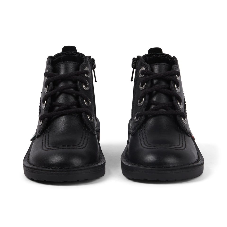 Infant Girls Adlar Hi Scallop Leather Boots Black