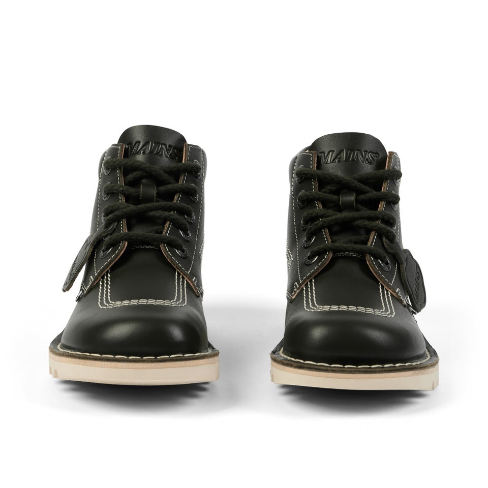 Adult Unisex Kick Hi Grain Leather Mains Dark Green