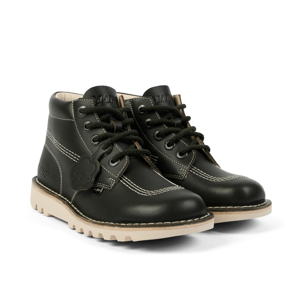 Adult Unisex Kick Hi Grain Leather Mains Dark Green