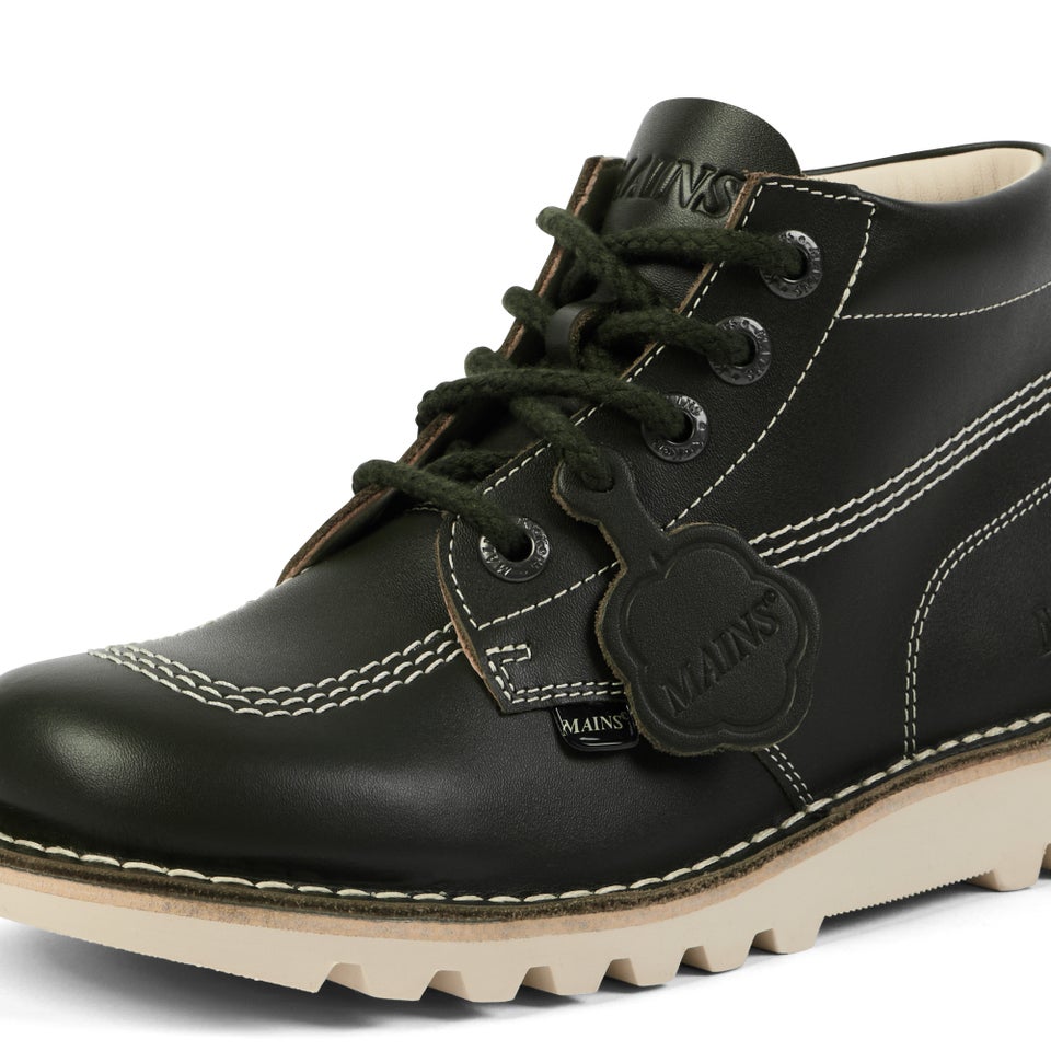 Adult Unisex Kick Hi Grain Leather Mains Dark Green