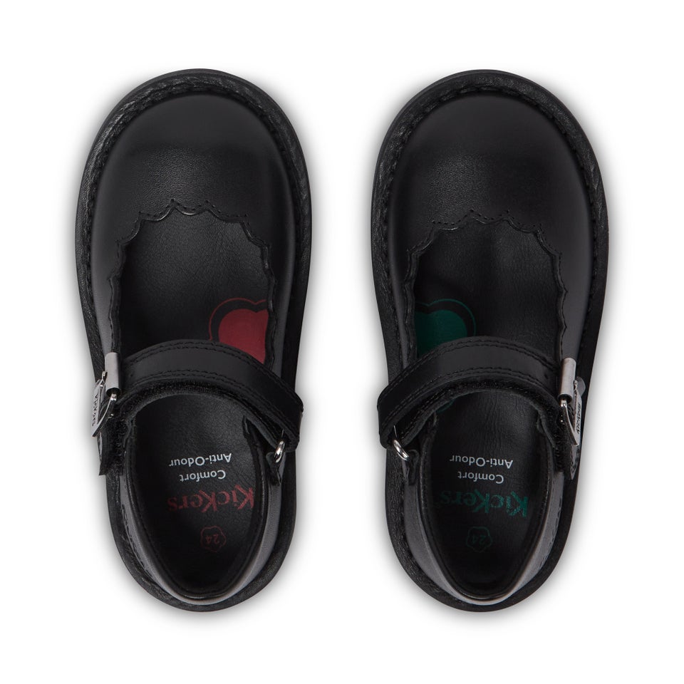 Infant Girls Adlar MJ Scallop Leather Black