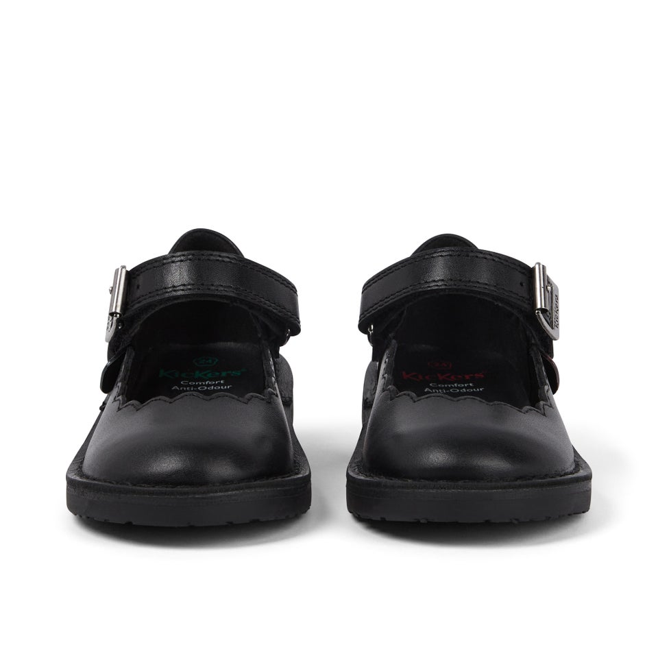 Infant Girls Adlar MJ Scallop Leather Black