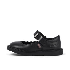 Infant Girls Adlar MJ Scallop Leather Black