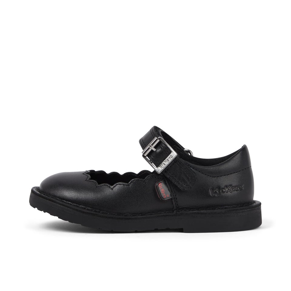 Infant Girls Adlar MJ Scallop Leather Black