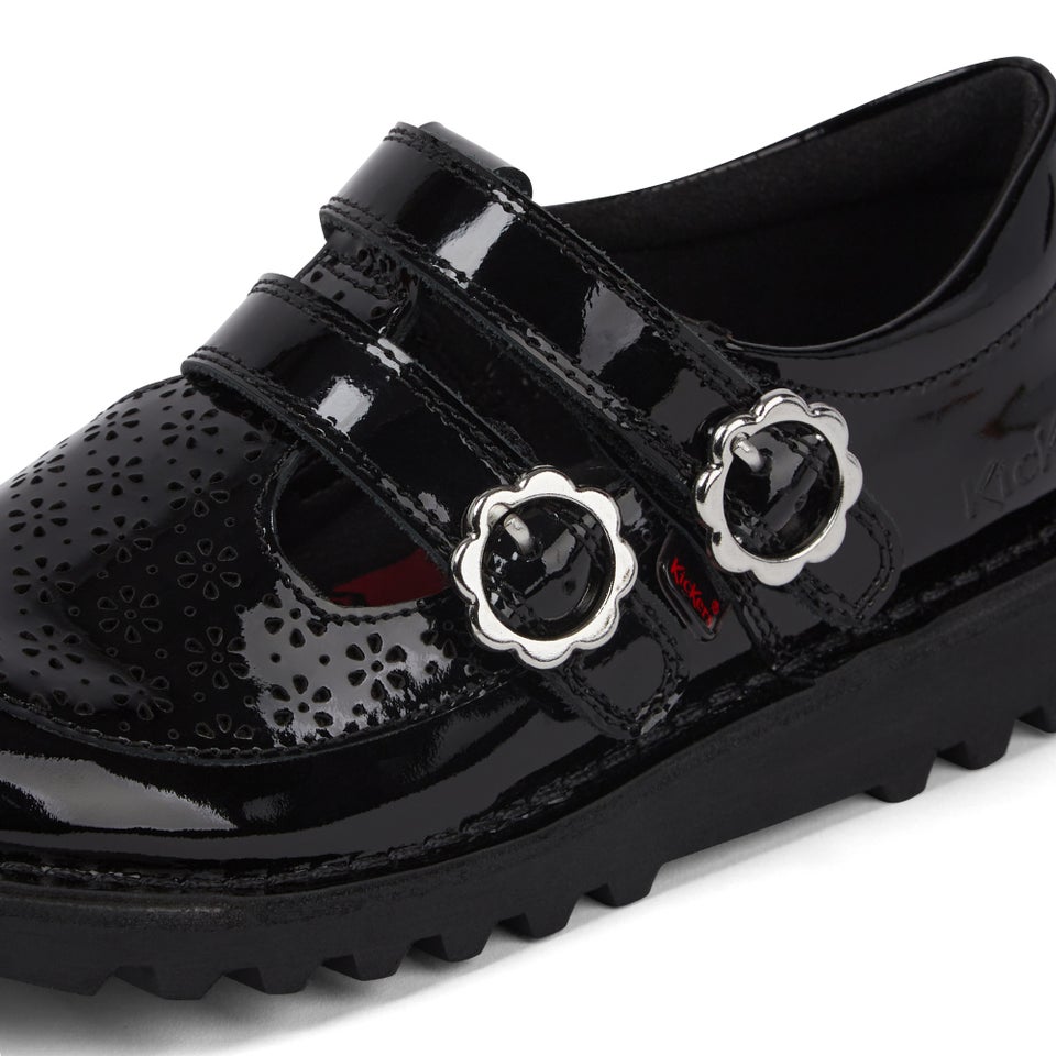 Junior Girls Kick T-Bar Meadow Patent Leather Black