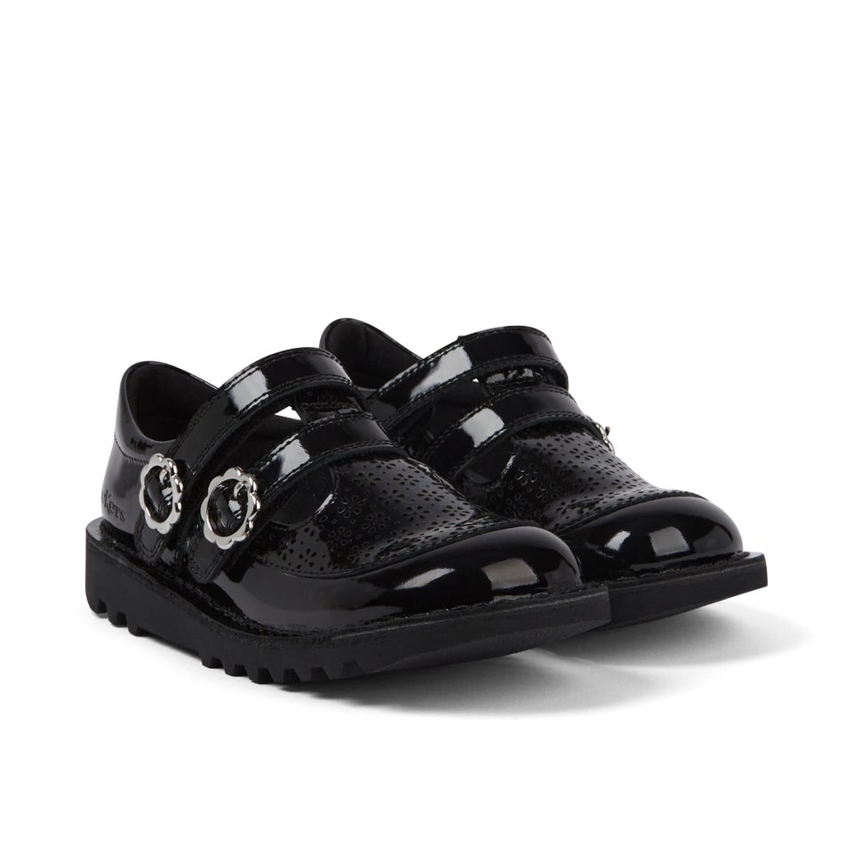 Junior Girls Kick T-Bar Meadow Patent Leather Black