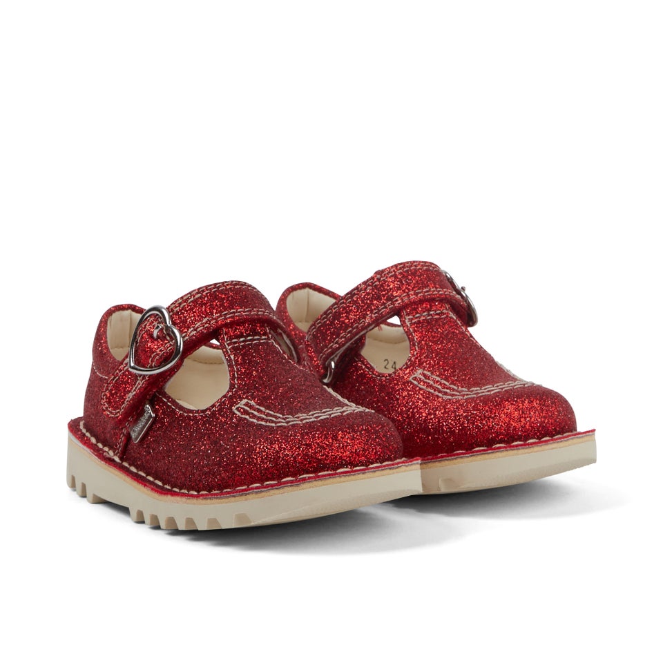 Infant Unisex Kick T-Bar Glitter Shoes Red