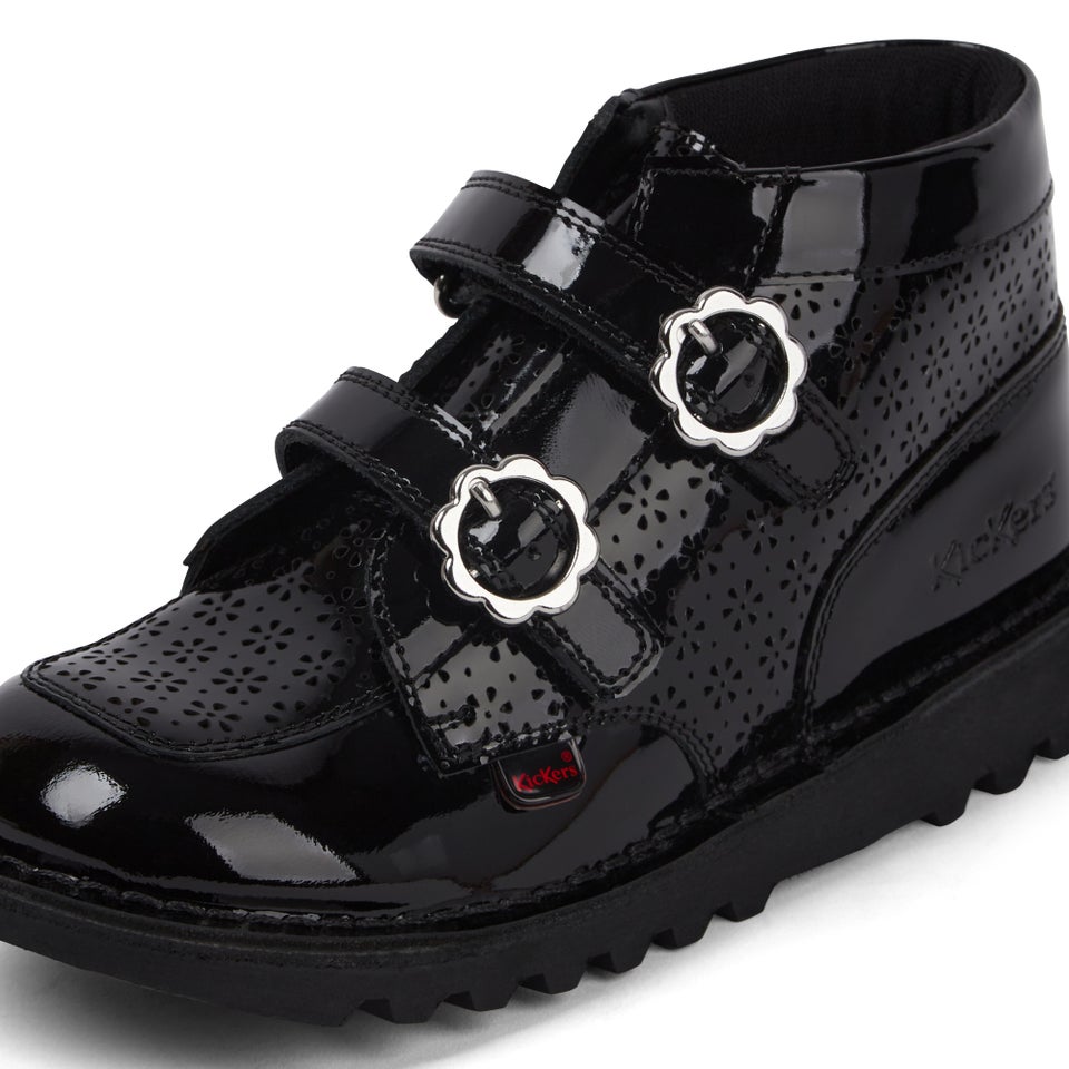 Junior Girls Kick Hi Meadow Patent Leather Boots Black