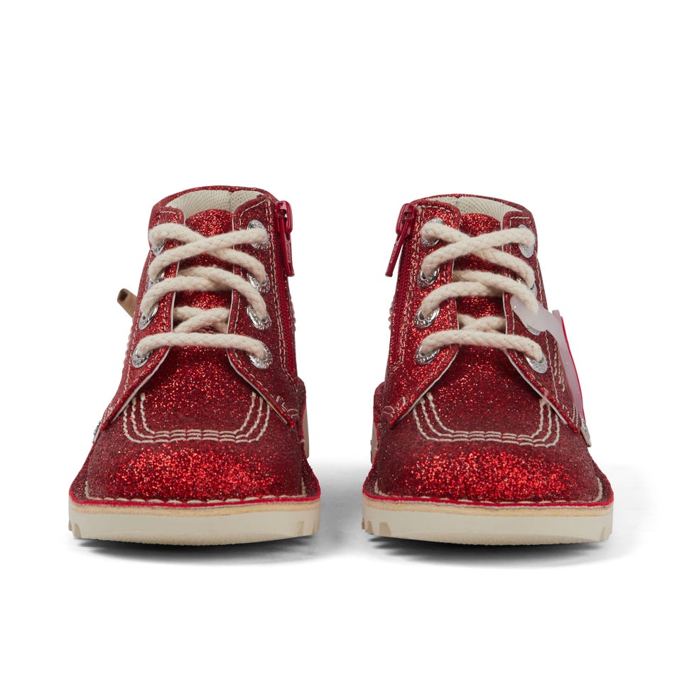 Infant Unisex Kick Hi Glitter Boots Red