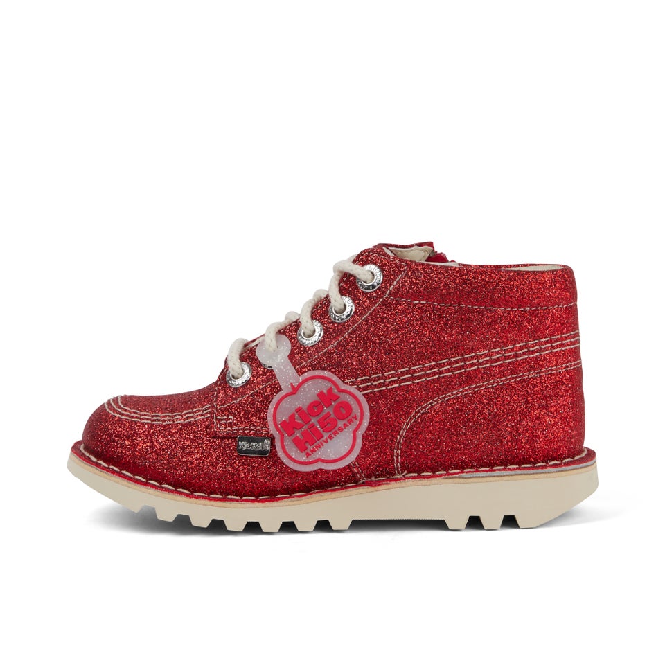 Junior Unisex Kick Hi Glitter Shoes Red