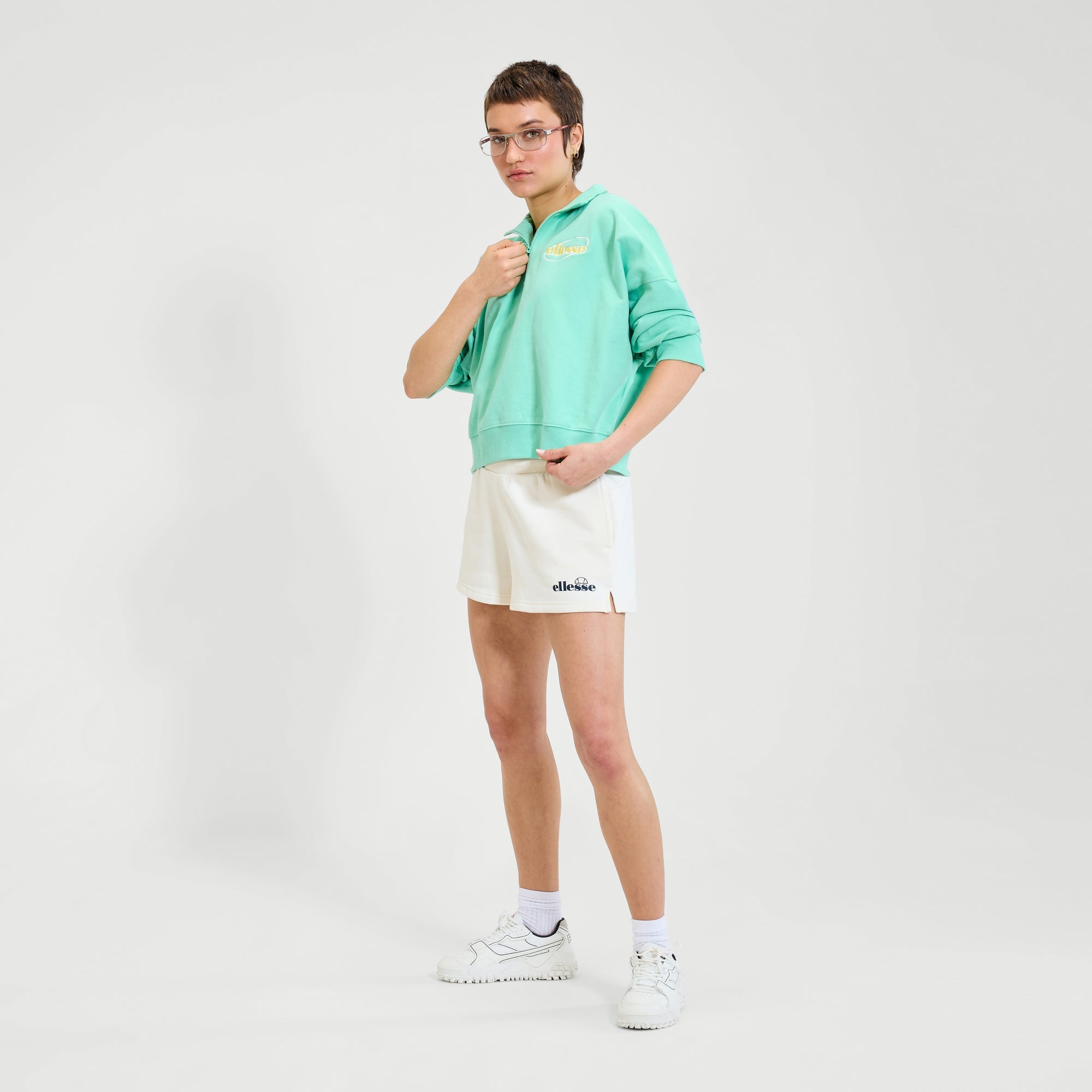 Women's Constanta 1/4 Zip Sweatshirt Green | ellesse UK