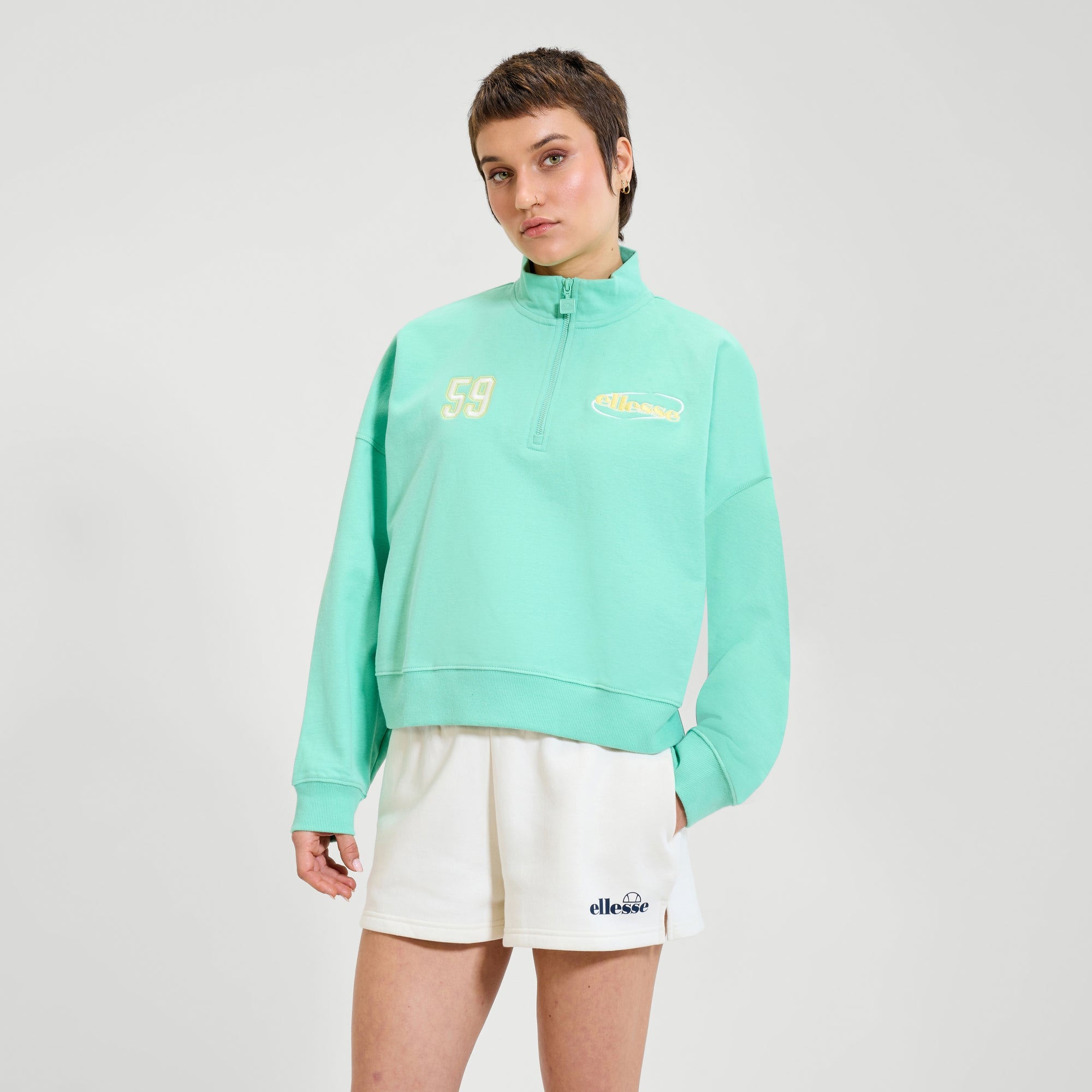 Women's Constanta 1/4 Zip Sweatshirt Green | ellesse UK
