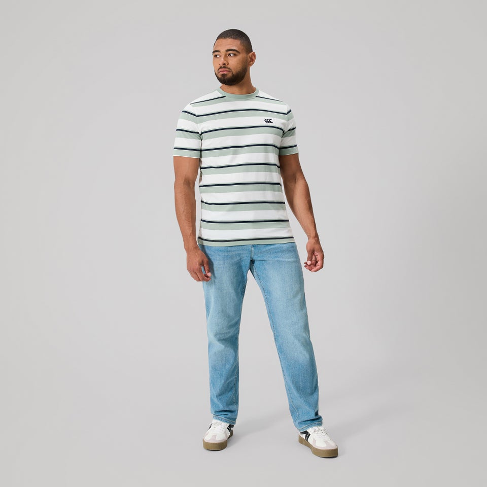 MENS FUNDAMENTALS STRIPE T-SHIRT GREEN