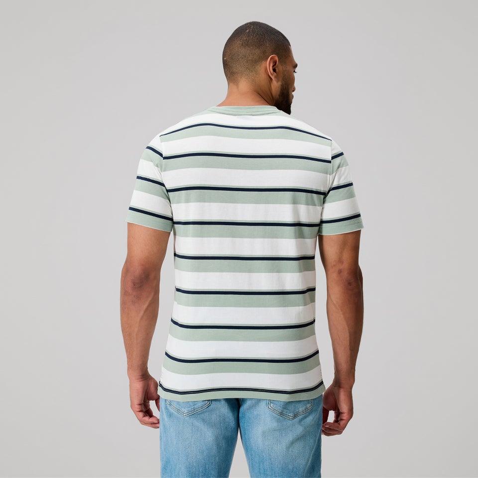 MENS FUNDAMENTALS STRIPE T-SHIRT GREEN