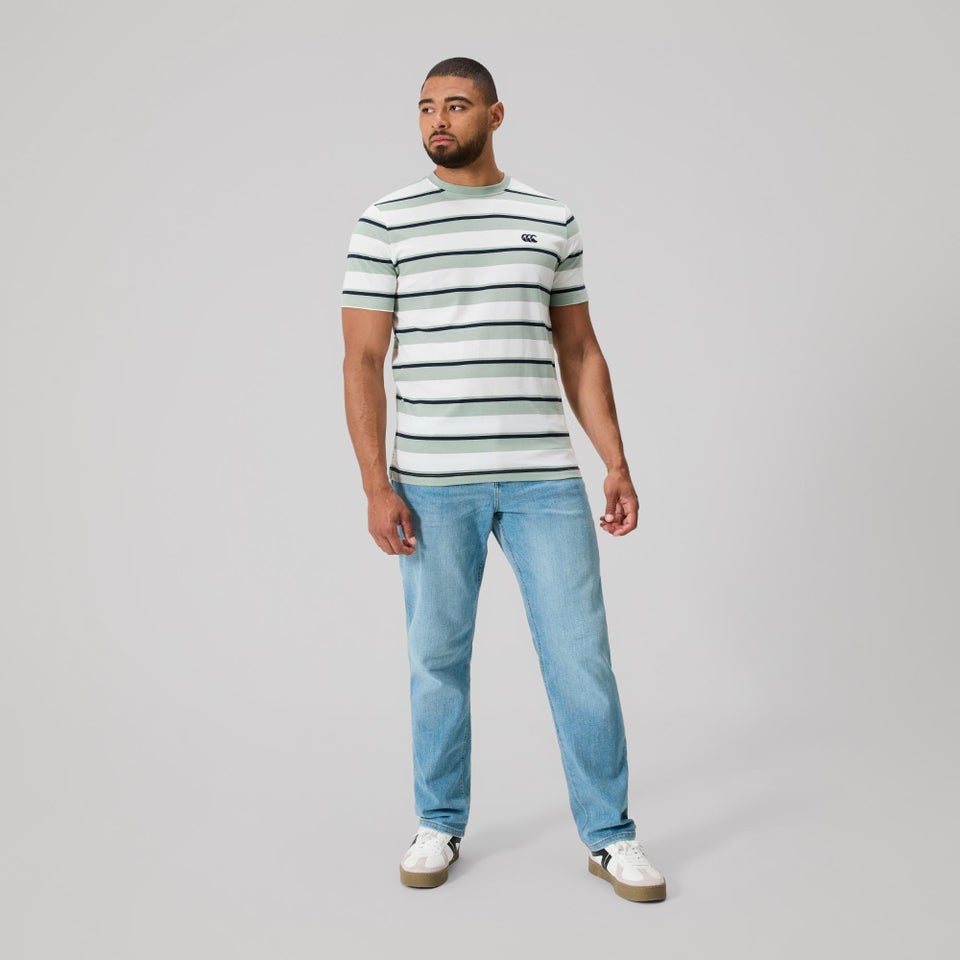 MENS FUNDAMENTALS STRIPE T-SHIRT GREEN