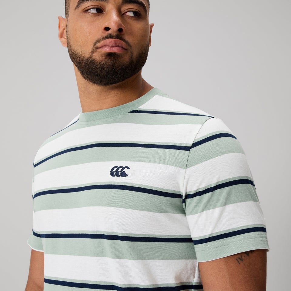MENS FUNDAMENTALS STRIPE T-SHIRT GREEN