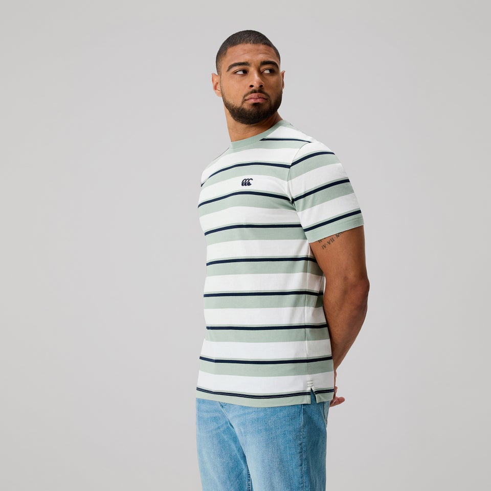 MENS FUNDAMENTALS STRIPE T-SHIRT GREEN