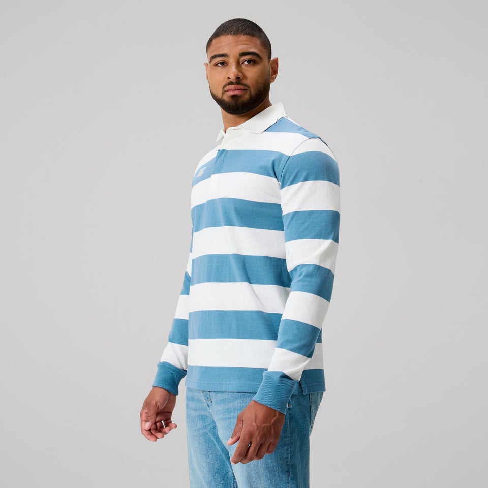 MENS FUNDAMENTALS STRIPE RUGBY BLUE