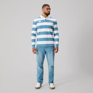 MENS FUNDAMENTALS STRIPE RUGBY BLUE