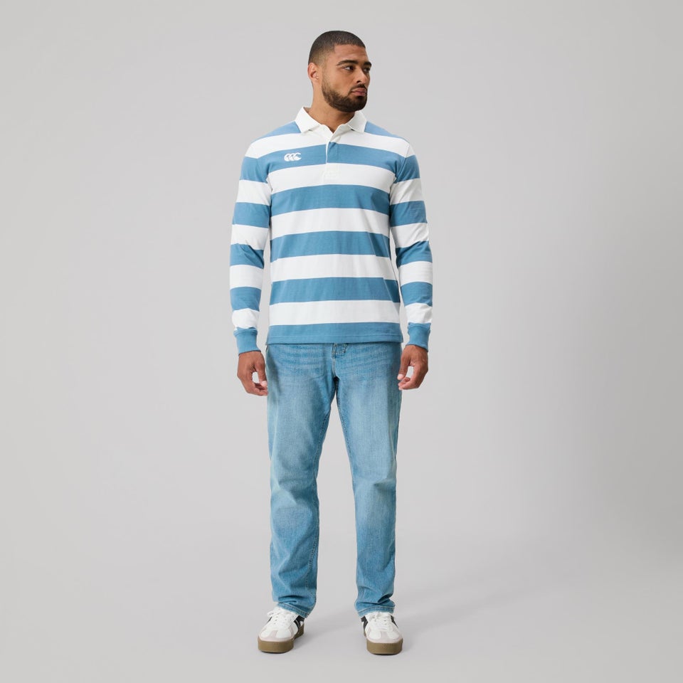 MENS FUNDAMENTALS STRIPE RUGBY BLUE