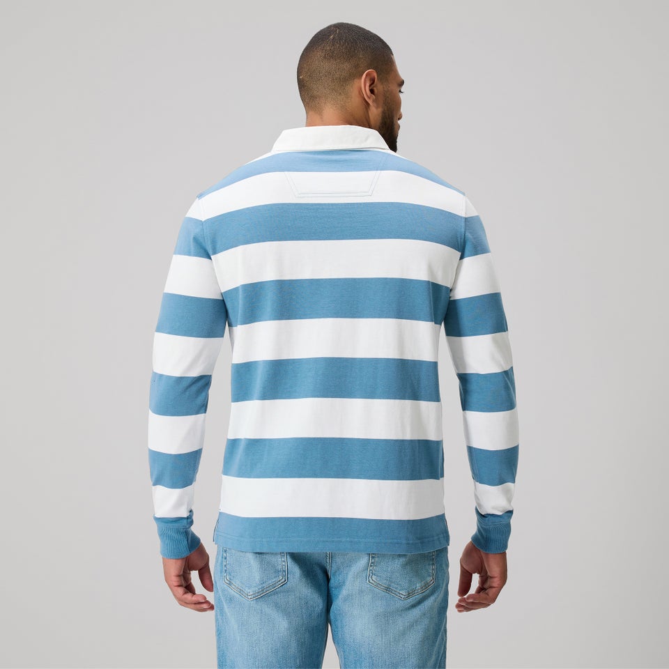MENS FUNDAMENTALS STRIPE RUGBY BLUE