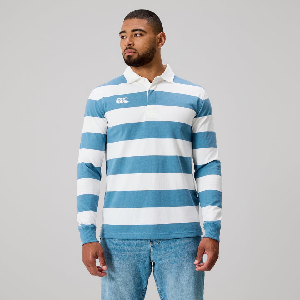 MENS FUNDAMENTALS STRIPE RUGBY BLUE