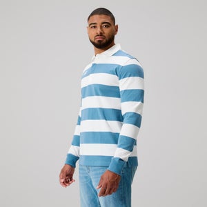 MENS FUNDAMENTALS STRIPE RUGBY BLUE