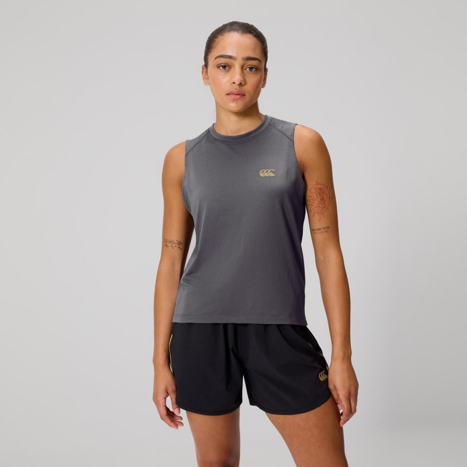 WOMENS TEMPO+ TRAINING TANK BLACKENED PEARL