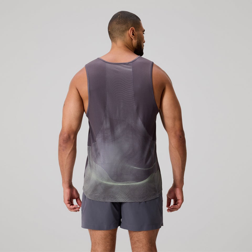 MENS TEMPO+ SINGLET BLACKENED PEARL