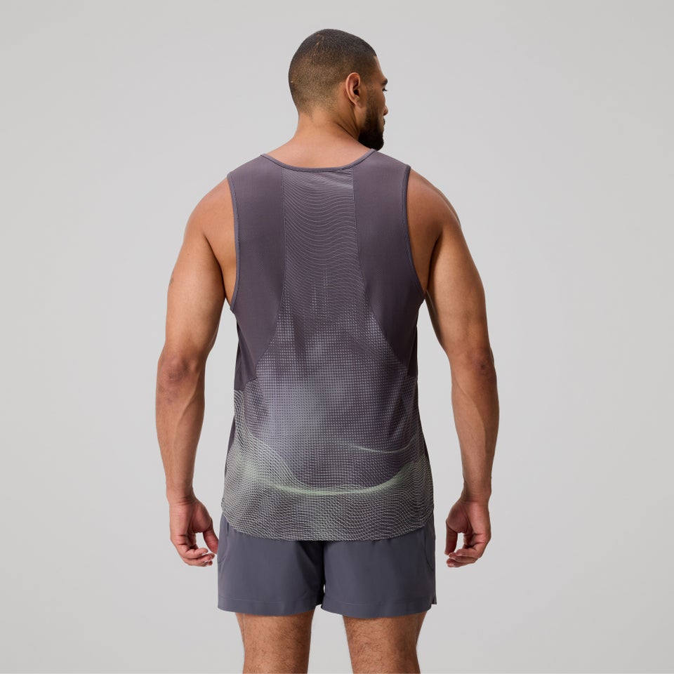 MENS TEMPO+ SINGLET BLACKENED PEARL