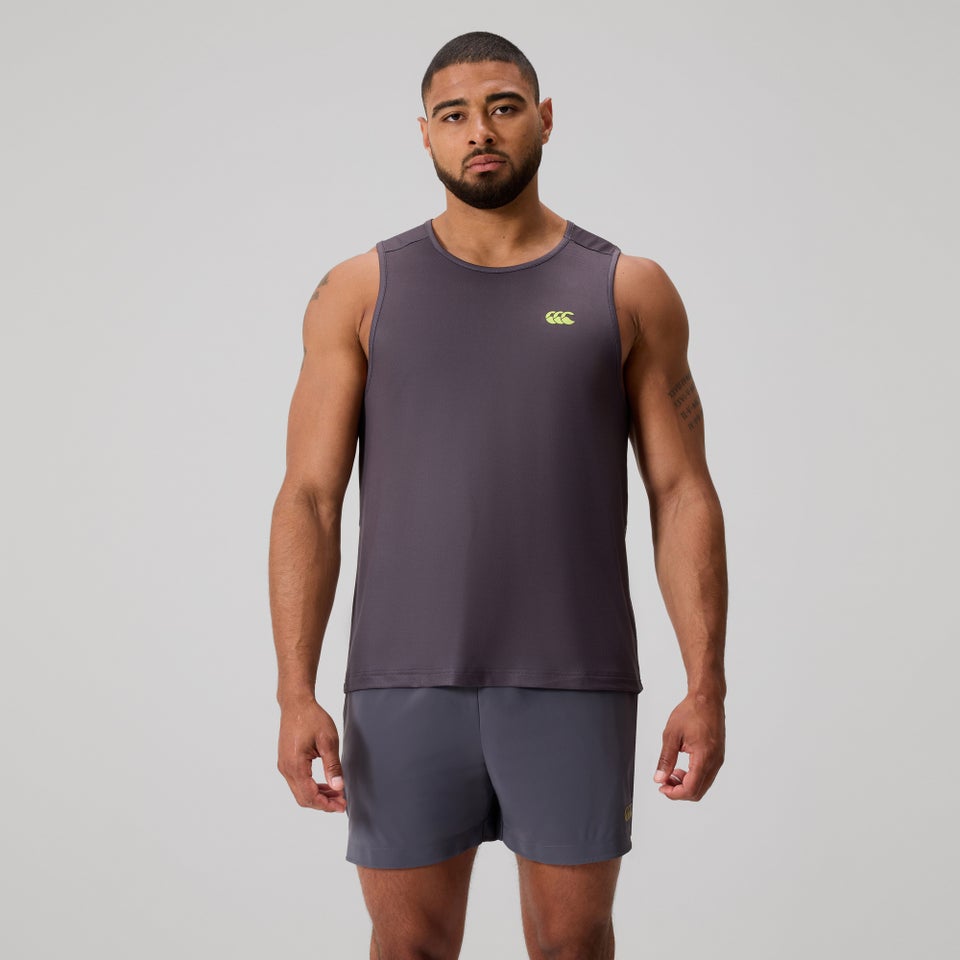 MENS TEMPO+ SINGLET BLACKENED PEARL