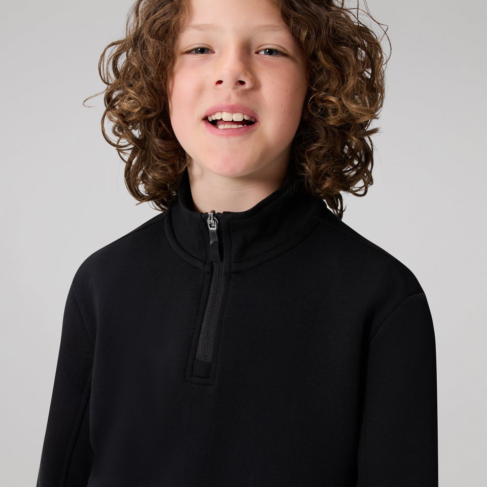 KIDS TEMPO+ QUARTER-ZIP SWEATER BLACK